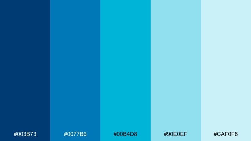 lagoon sprint blue cyan color palette with hex codes