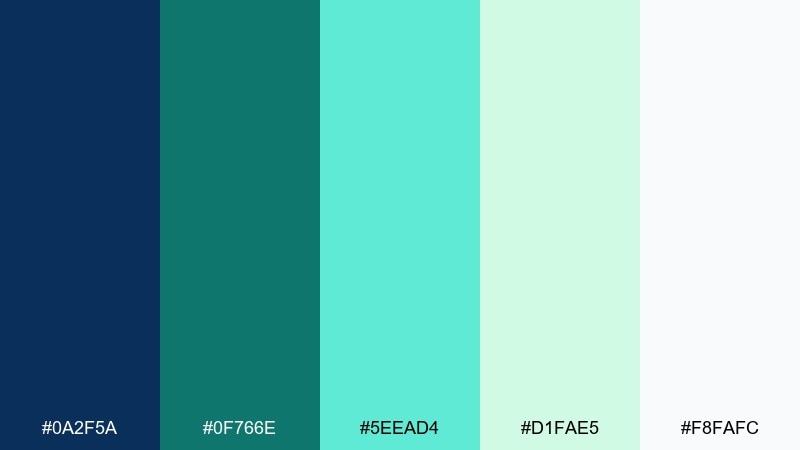 lagoon workspace blue mint green color palette with hex codes