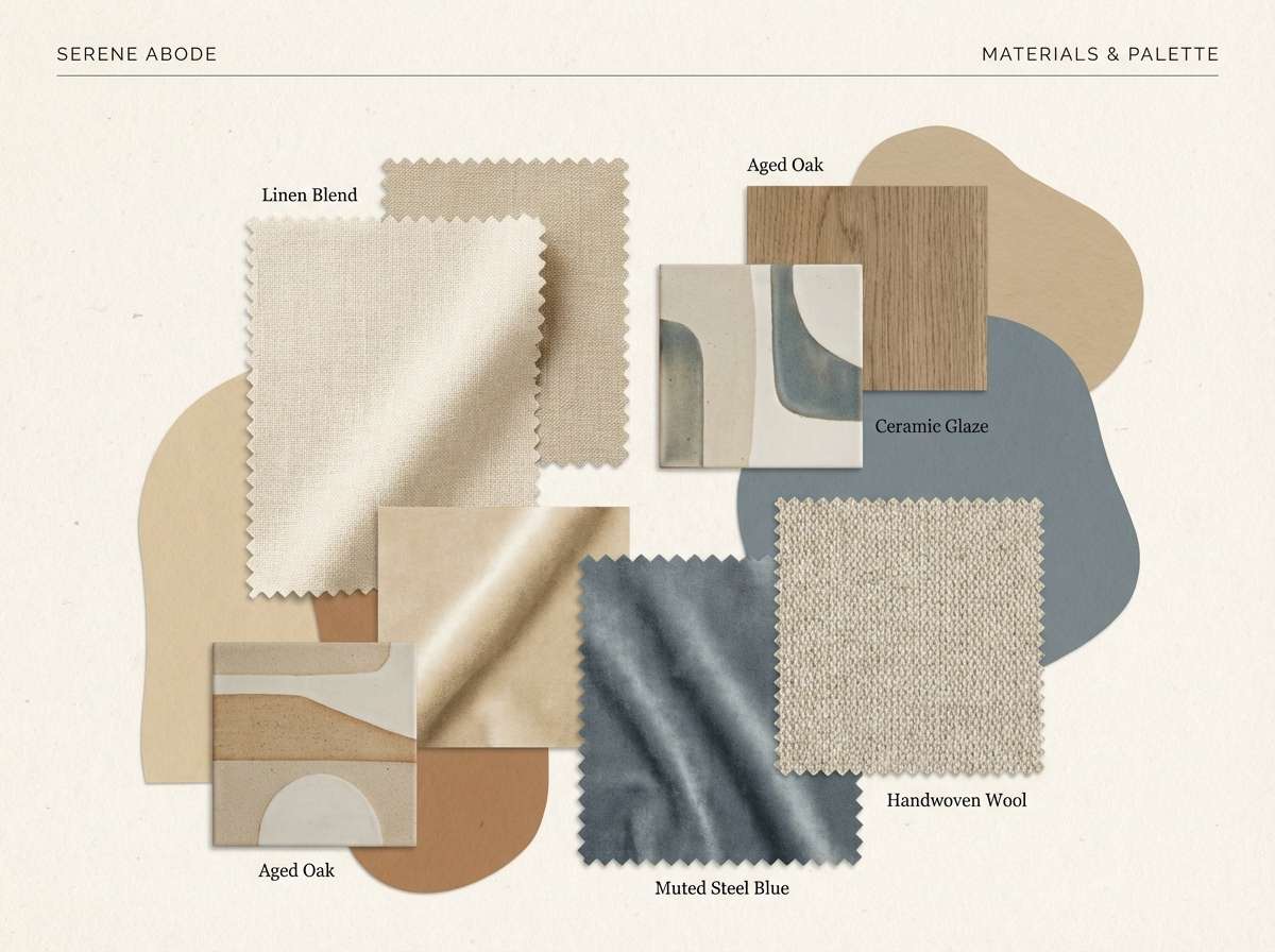 neutral mood board layout