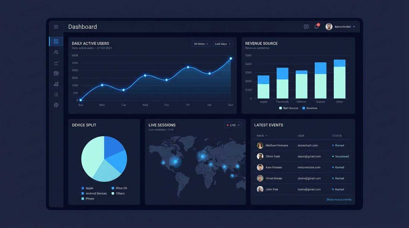 dark mode analytics ui