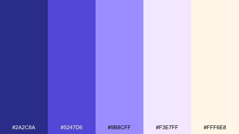 lapis lavender cream violet blue color palette with hex codes