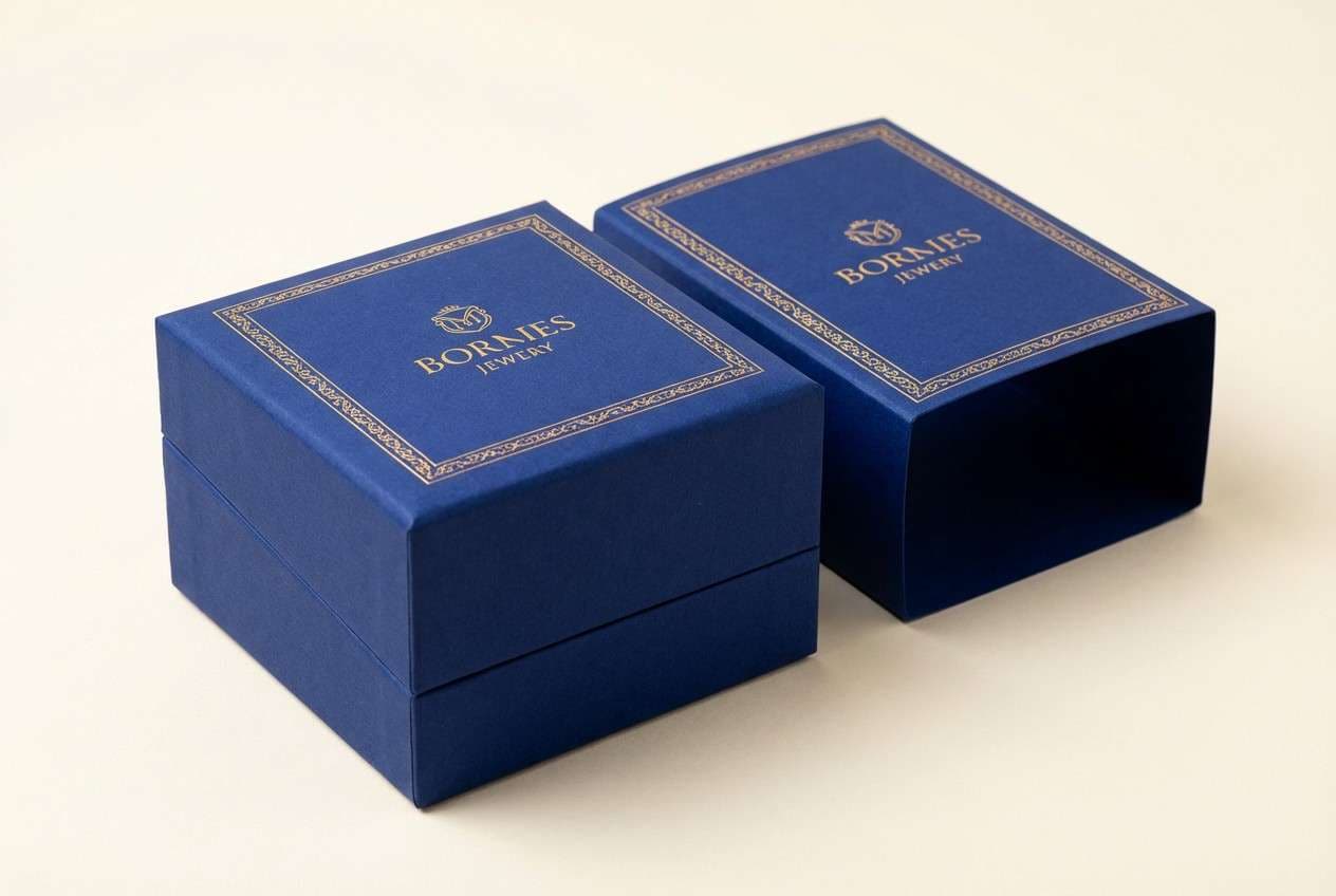 luxury packaging in deep blue