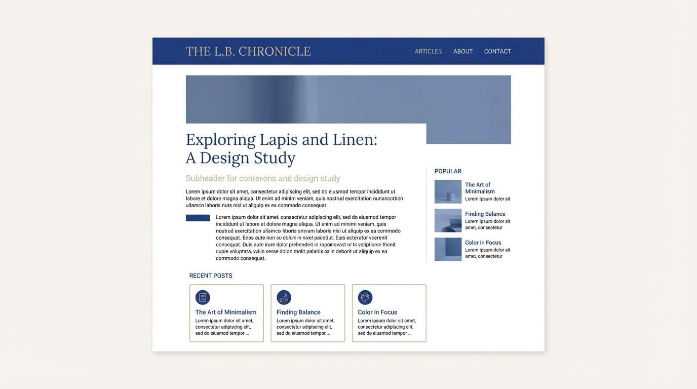 minimal blog theme in blues