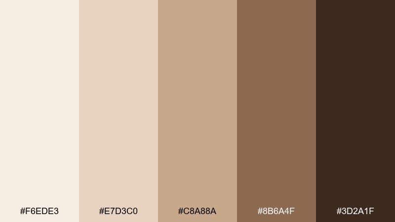 latte foam coffee cream color palette with hex codes