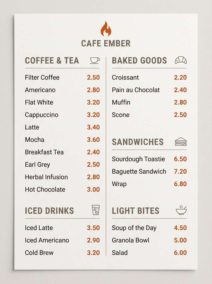 cafe menu design