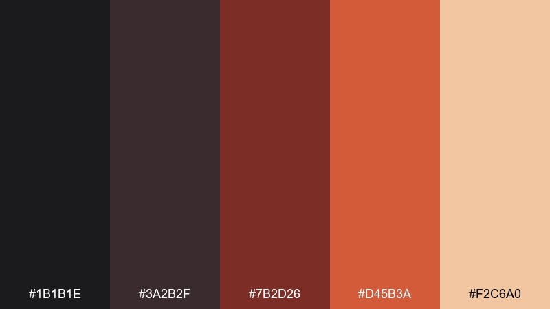 lava dusk volcano color palette with hex codes