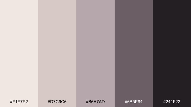 lavender ash bone color palette with hex codes