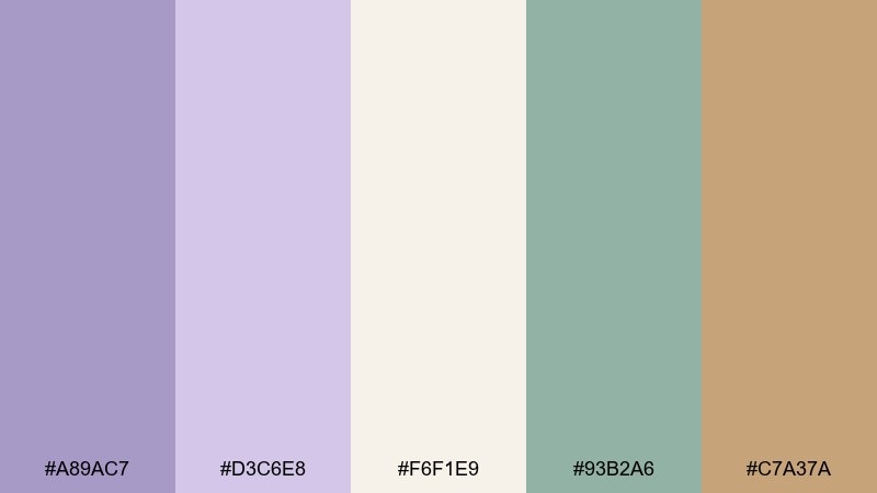 lavender breeze countryside color palette with hex codes