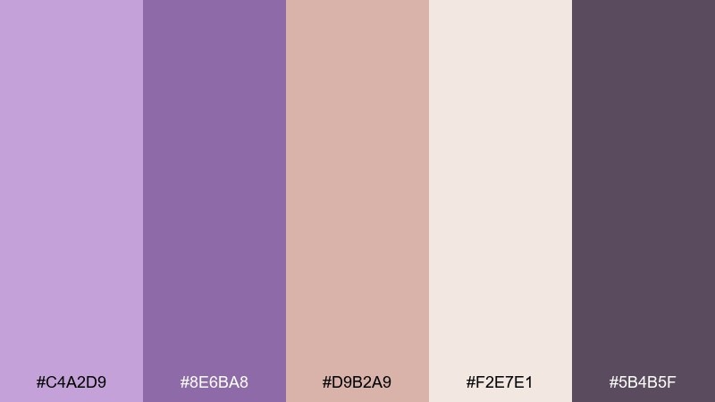 lavender clay purple lilac color palette with hex codes