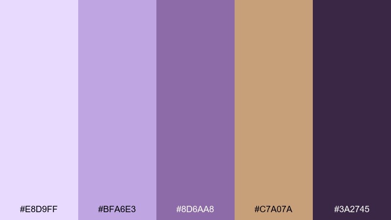 lavender cocoa lavender purple color palette with hex codes