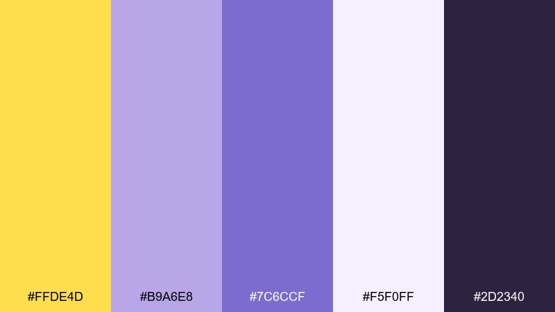 lavender field daffodil color palette with hex codes