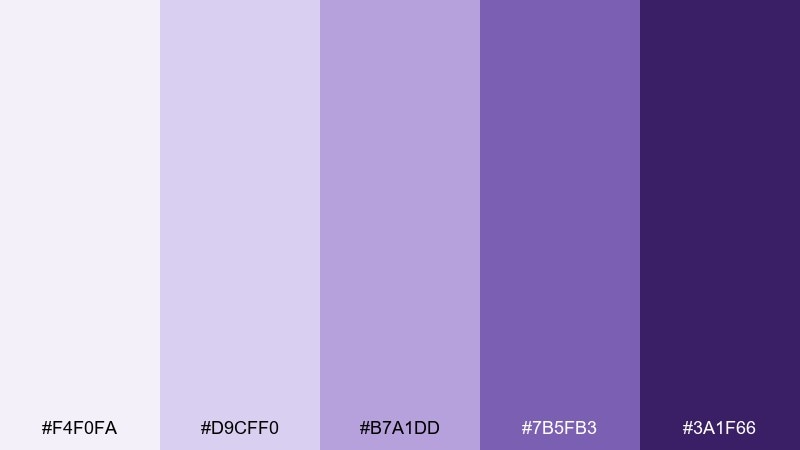 lavender fog monochrome color palette with hex codes