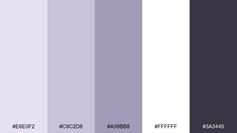 lavender gray minimal lavender purple color palette with hex codes
