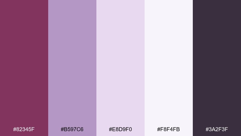 lavender haze boysenberry color combination with hex codes