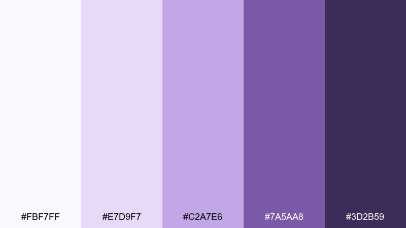 lavender hush hospital color palette with hex codes