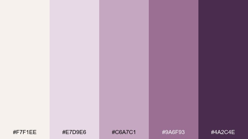 lavender latte color palette with hex codes