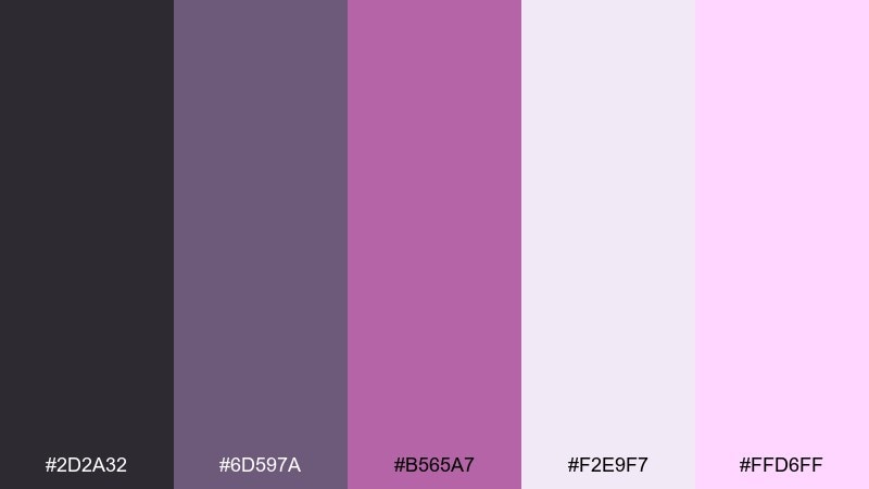 lavender loyalty ecommerce color palette with hex codes