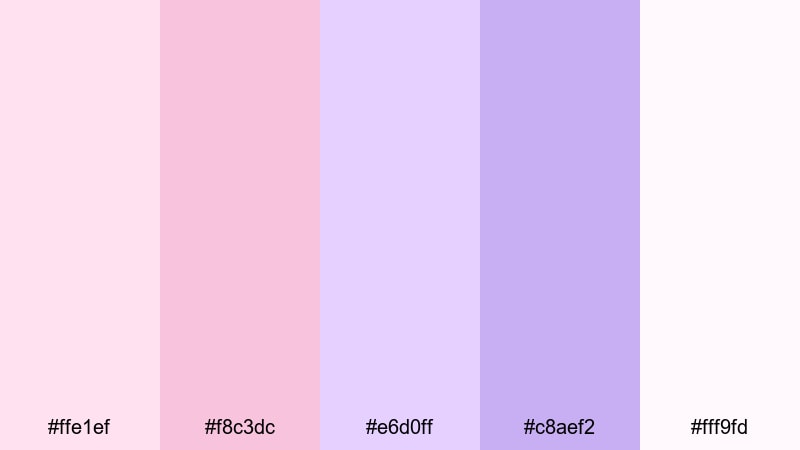 lavender macaron color palette with hex codes