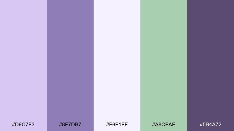 lavender meadow floral color palette with hex codes