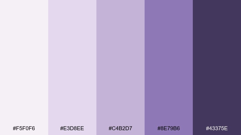 lavender pearl pearl color palette with hex codes