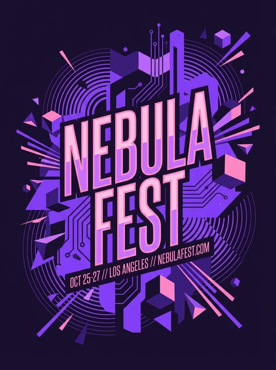 neon lilac festival poster