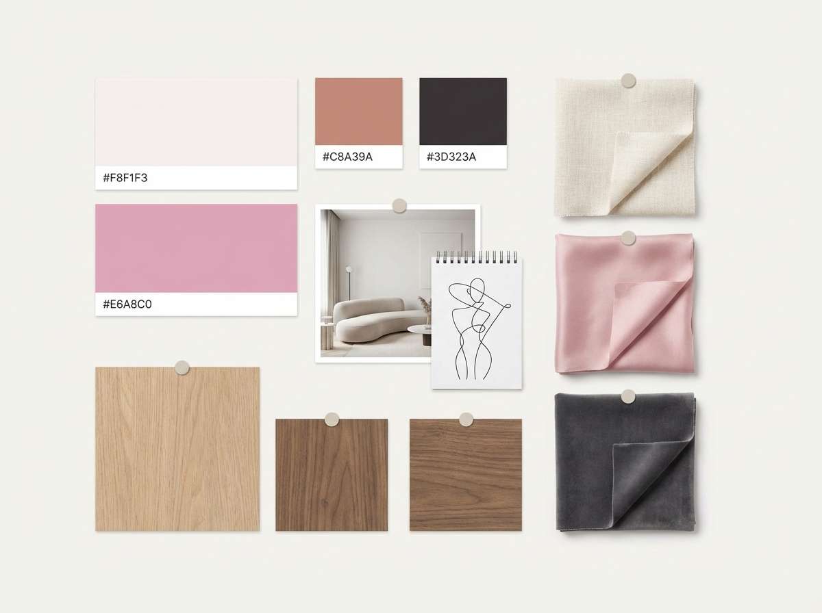 dusty rose interior moodboard