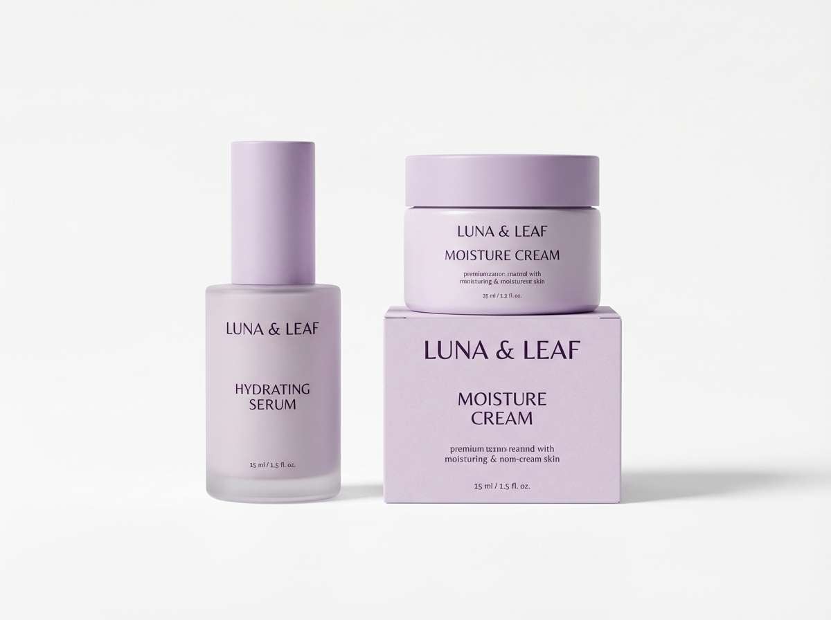 minimal lavender skincare packaging