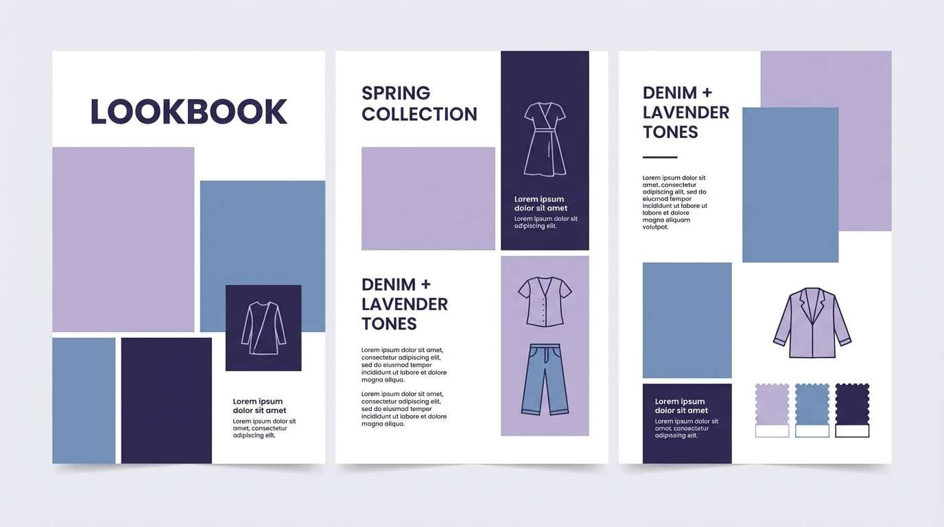 lavender denim lookbook layout