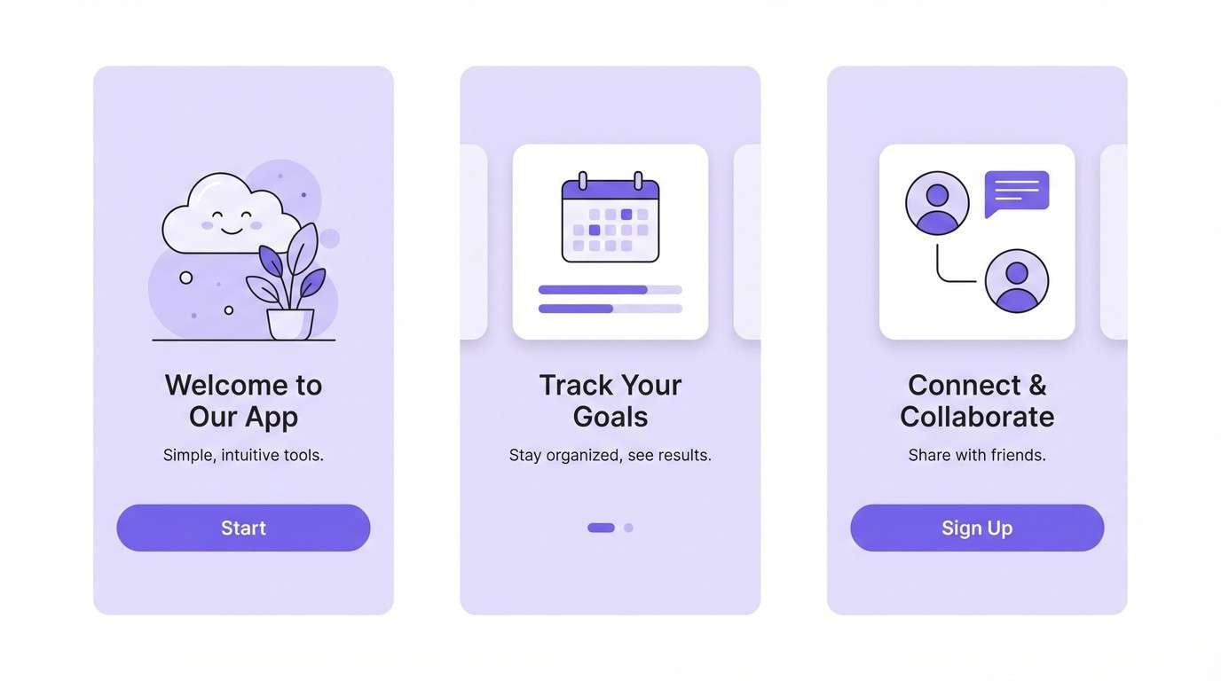 lilac onboarding ui screens