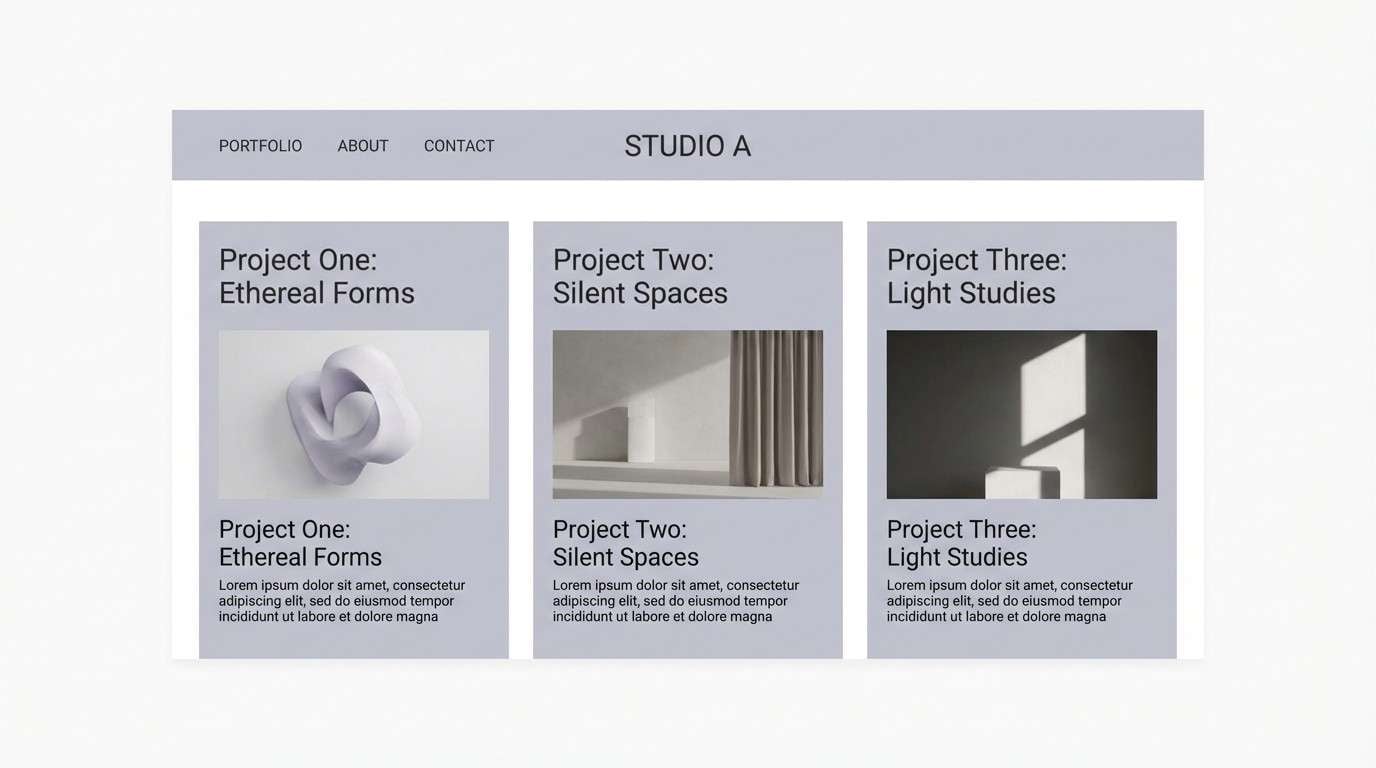 minimal lavender portfolio ui
