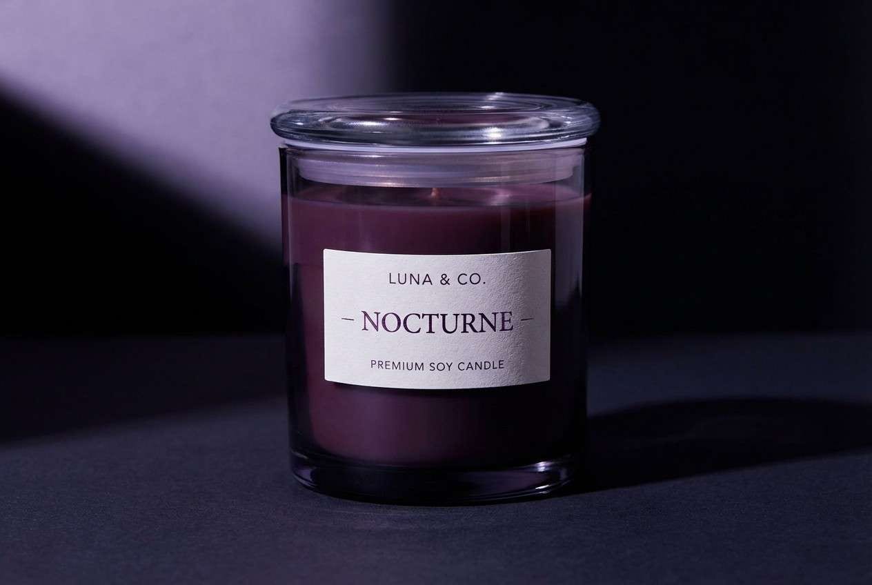 luxury plum candle ad