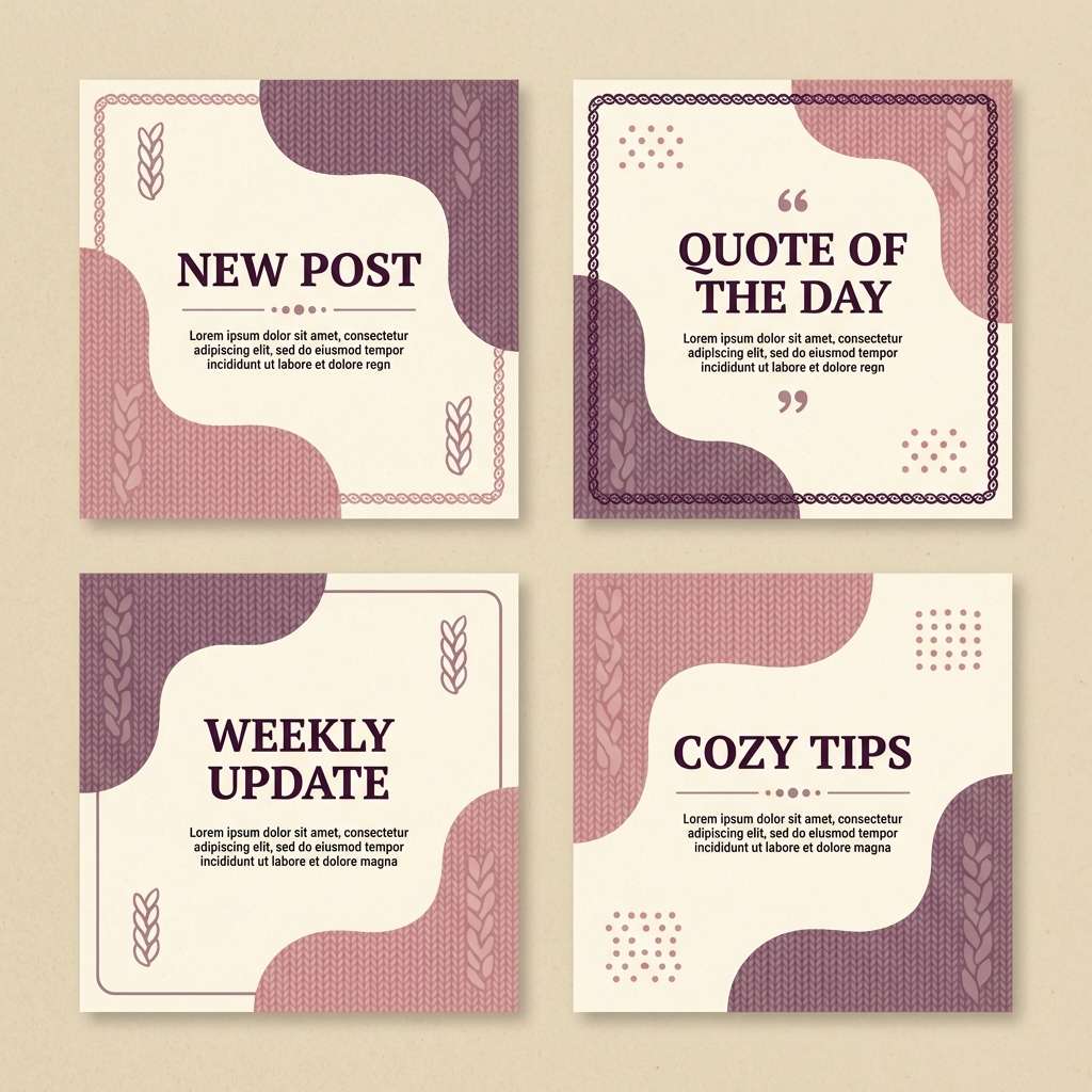 cozy mauve social templates