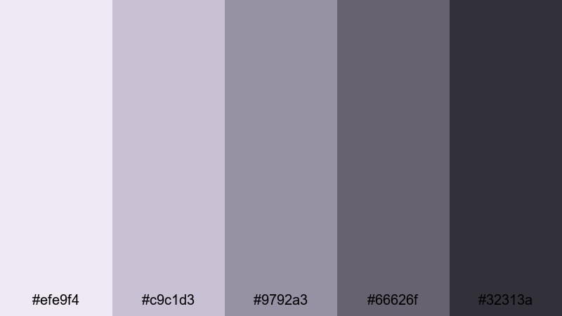 lavender rain metro color palette with hex codes