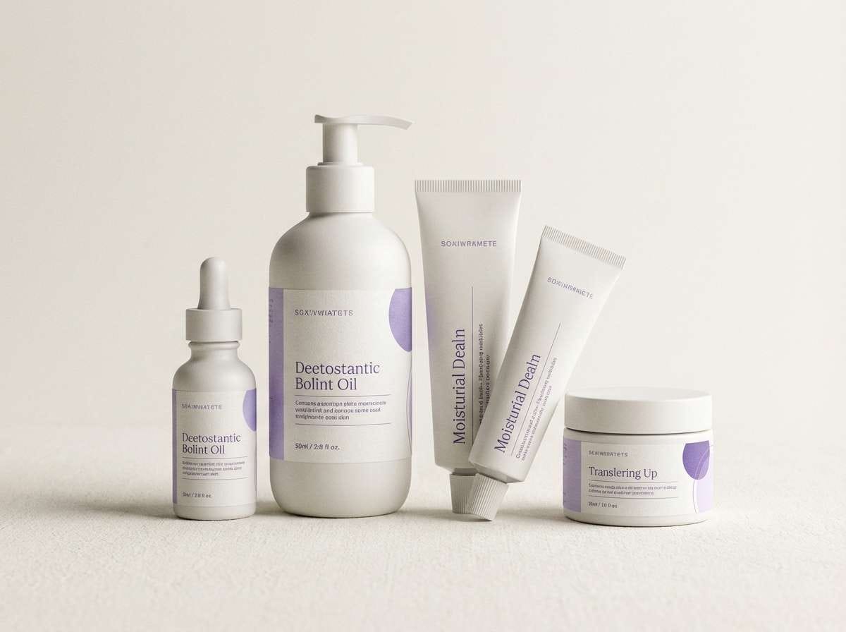 lavender skincare packaging set