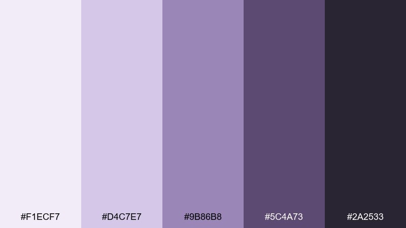 lavender smoke elegant color palette with hex codes