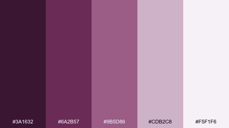 lavender smoke red violet color palette with hex codes
