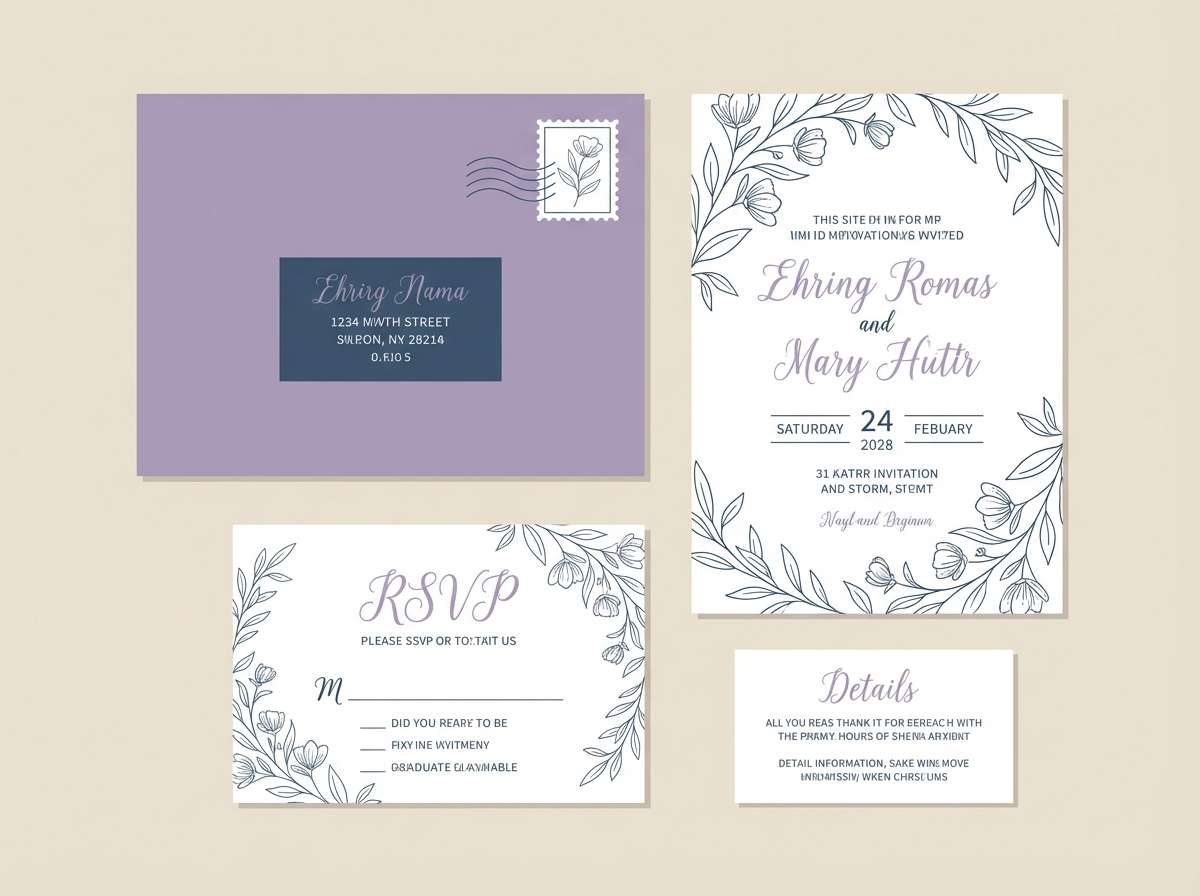 lavender wedding invitation design