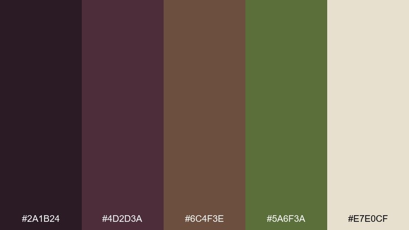 leafy trellis vineyard color palette with hex codes