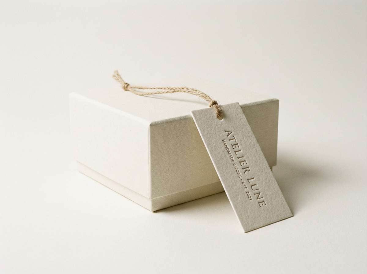 leather goods hang tag