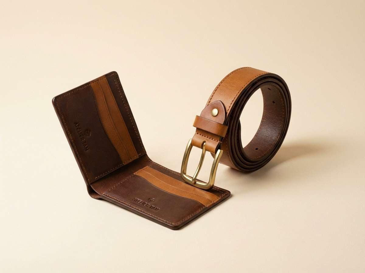 leather goods product ad