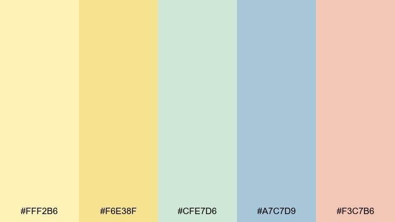 lemon chiffon morning color palette with hex codes