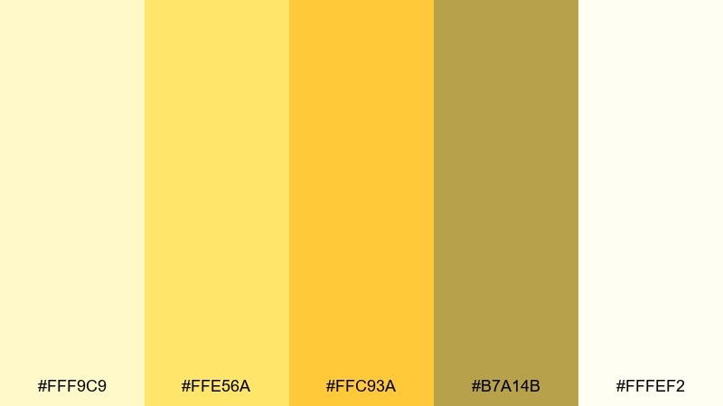 lemon cream ice cream color palette with hex codes