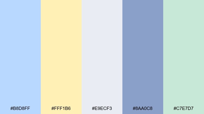 lemon mist studio blue pastel yellow color palette with hex codes