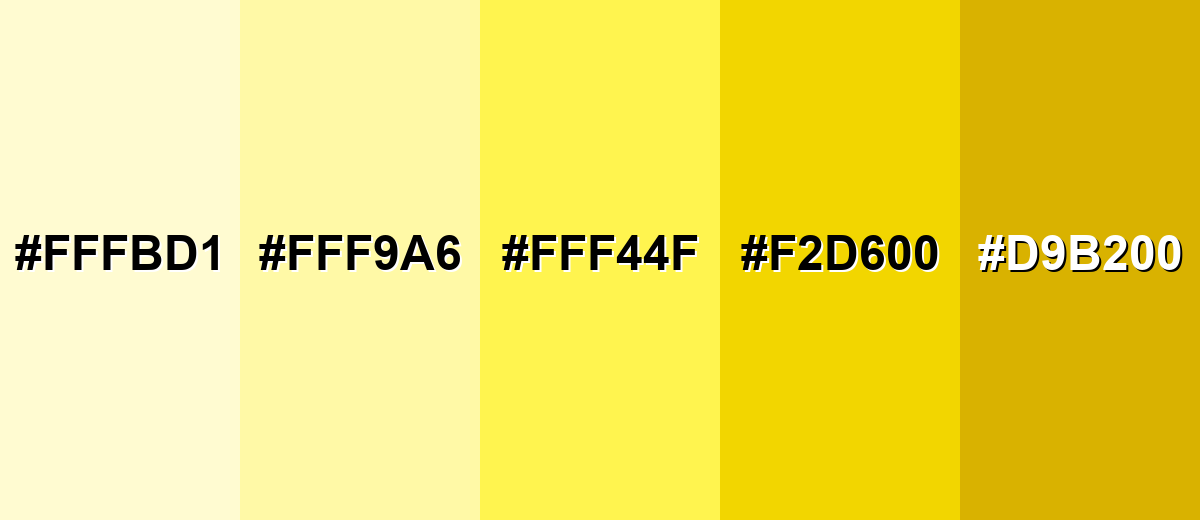 shades and variations of lemon-yellow