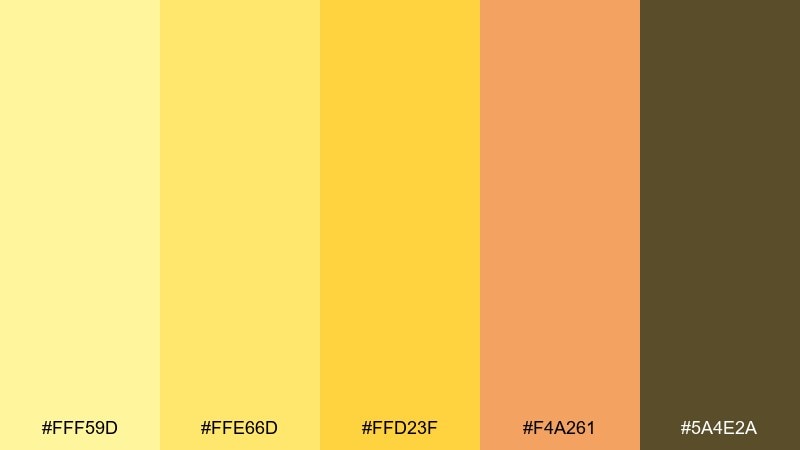 lemon zest cupcake color palette with hex codes