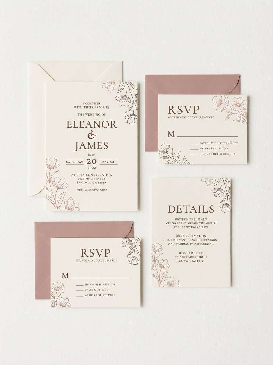 dusty rose invitation