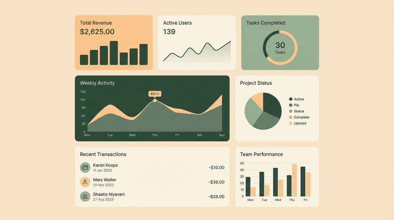 sage apricot dashboard ui