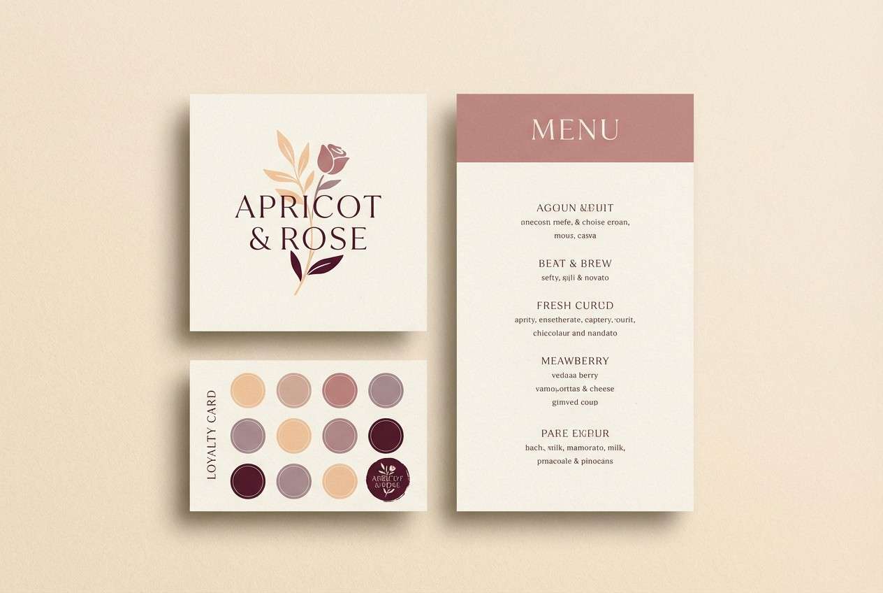 boutique cafe branding set