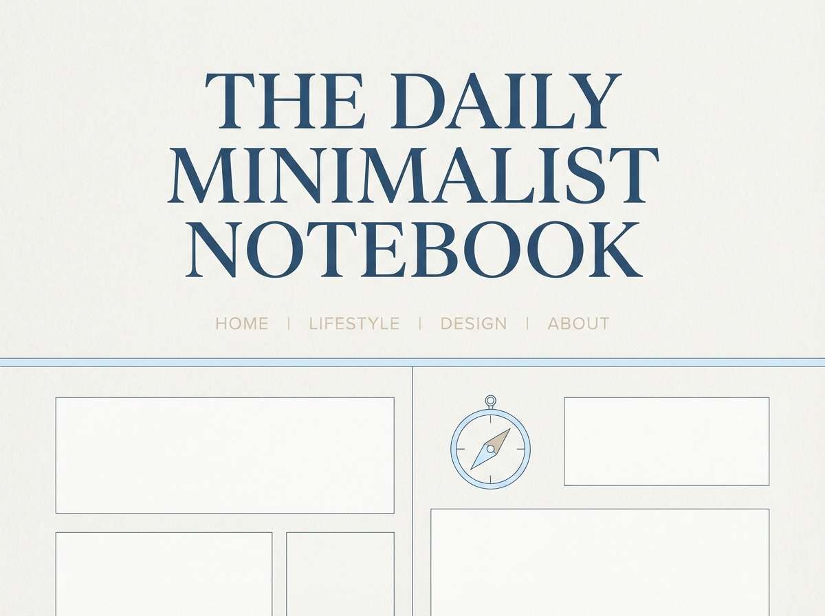 minimal blog header layout using light blue color combinations