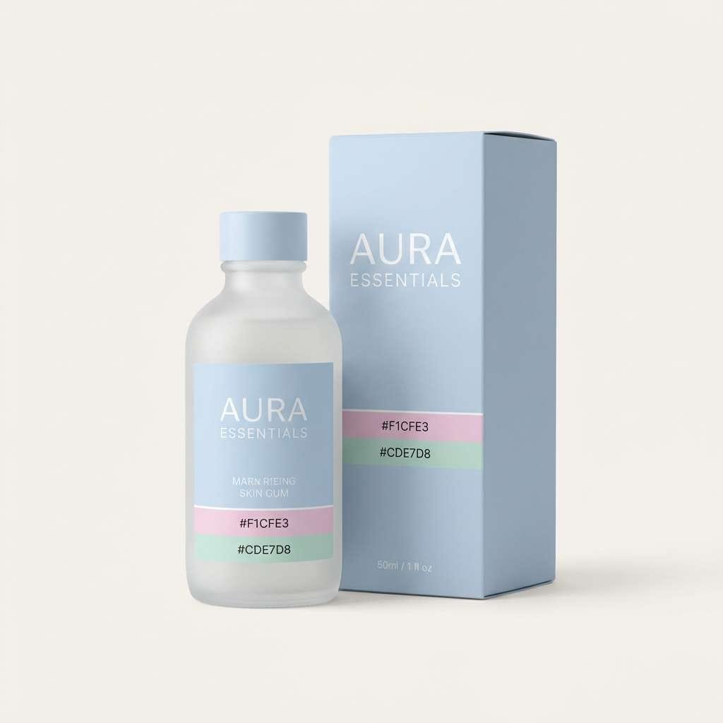 minimal skincare packaging in light color scheme